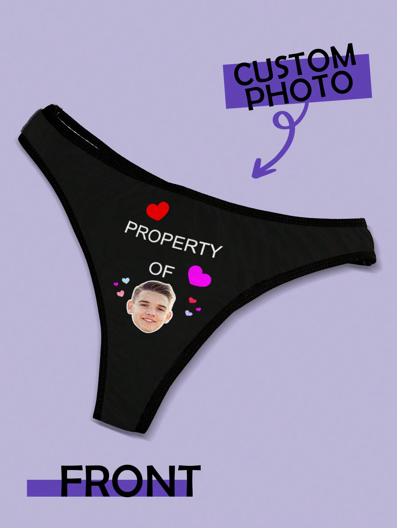 Cotton Candy Cone - Custom Face Thong For Woman Custom