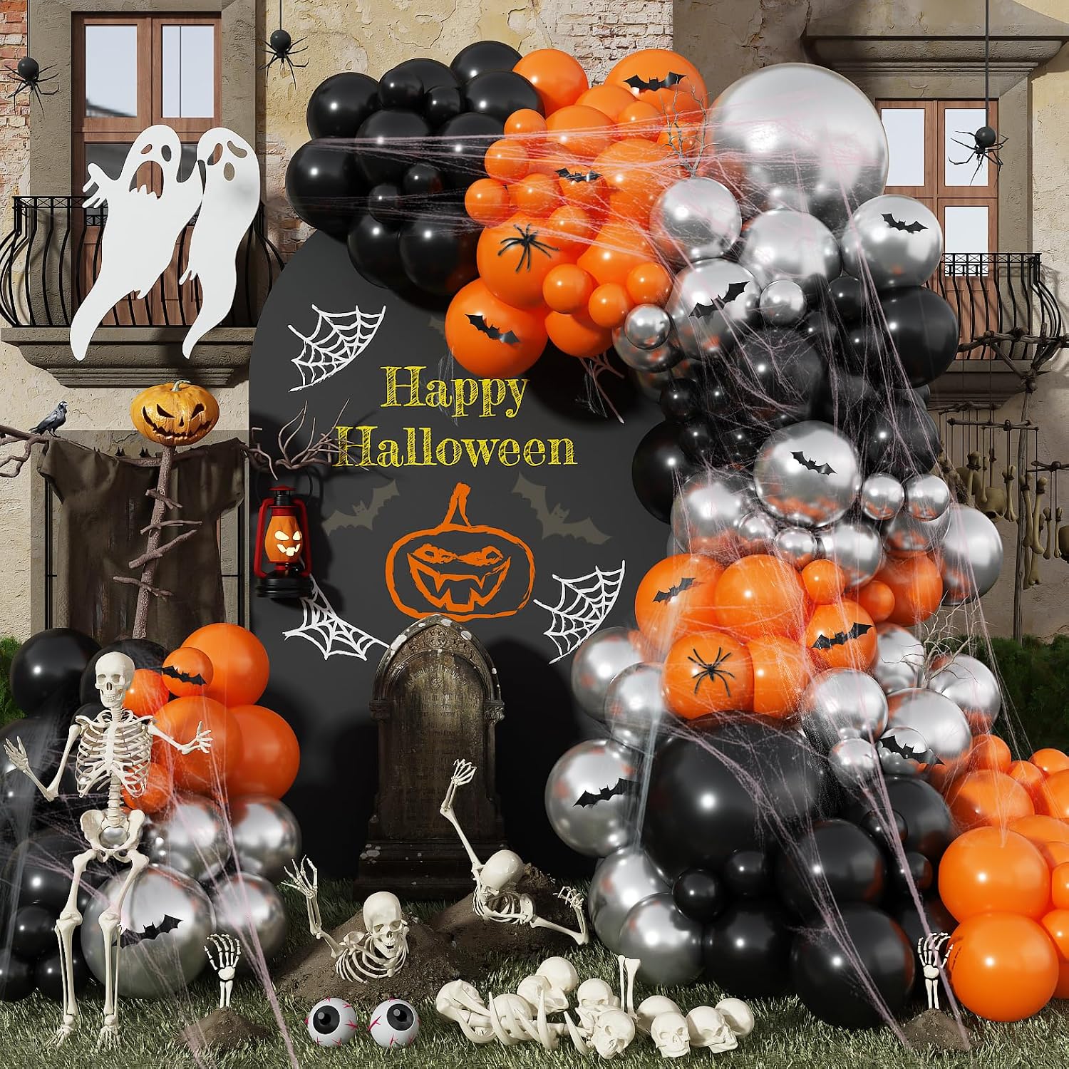 Balloon Arch Kit - Halloween Balloon Arch Kit Black Orange
