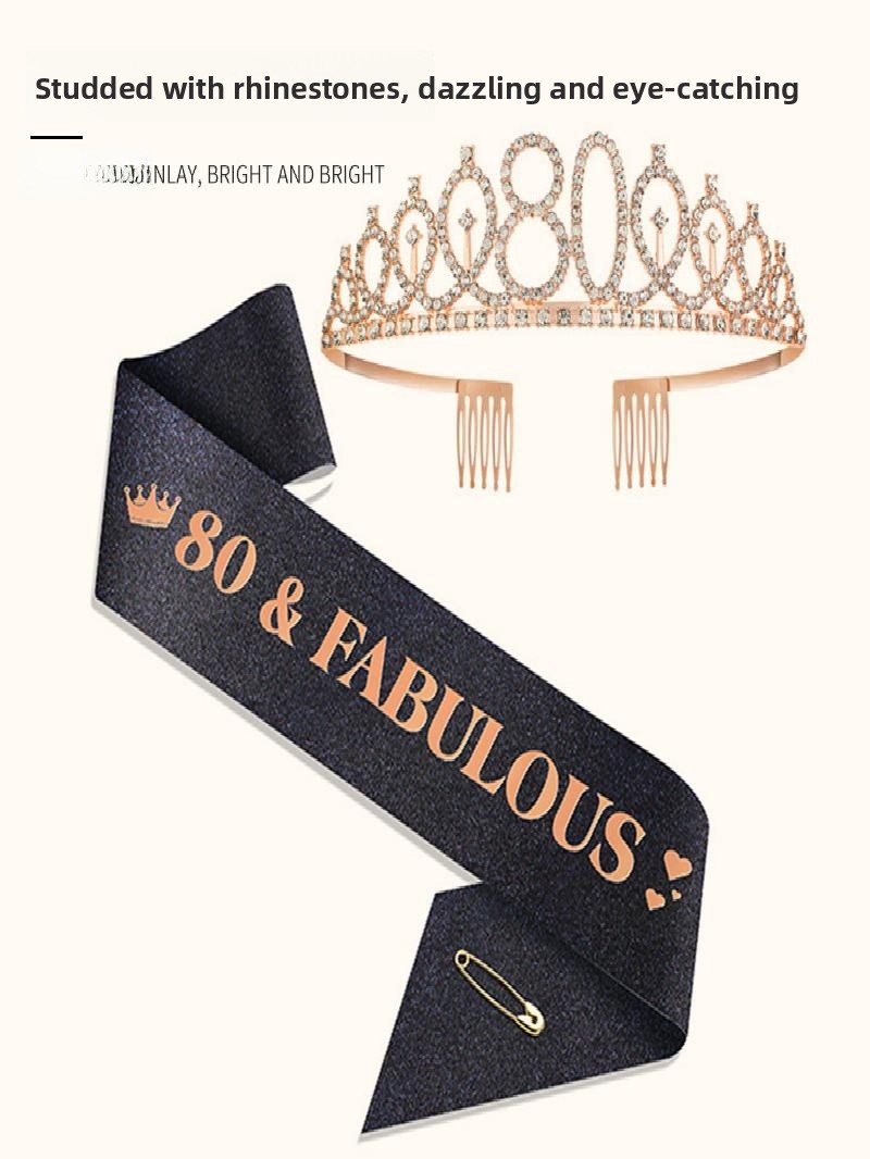 Champagne Gold Sparkle Crown S - Birthday Sash Glitter review and price