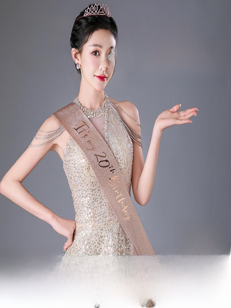 Champagne Gold Sparkle Crown S - Birthday Sash Glitter review and price