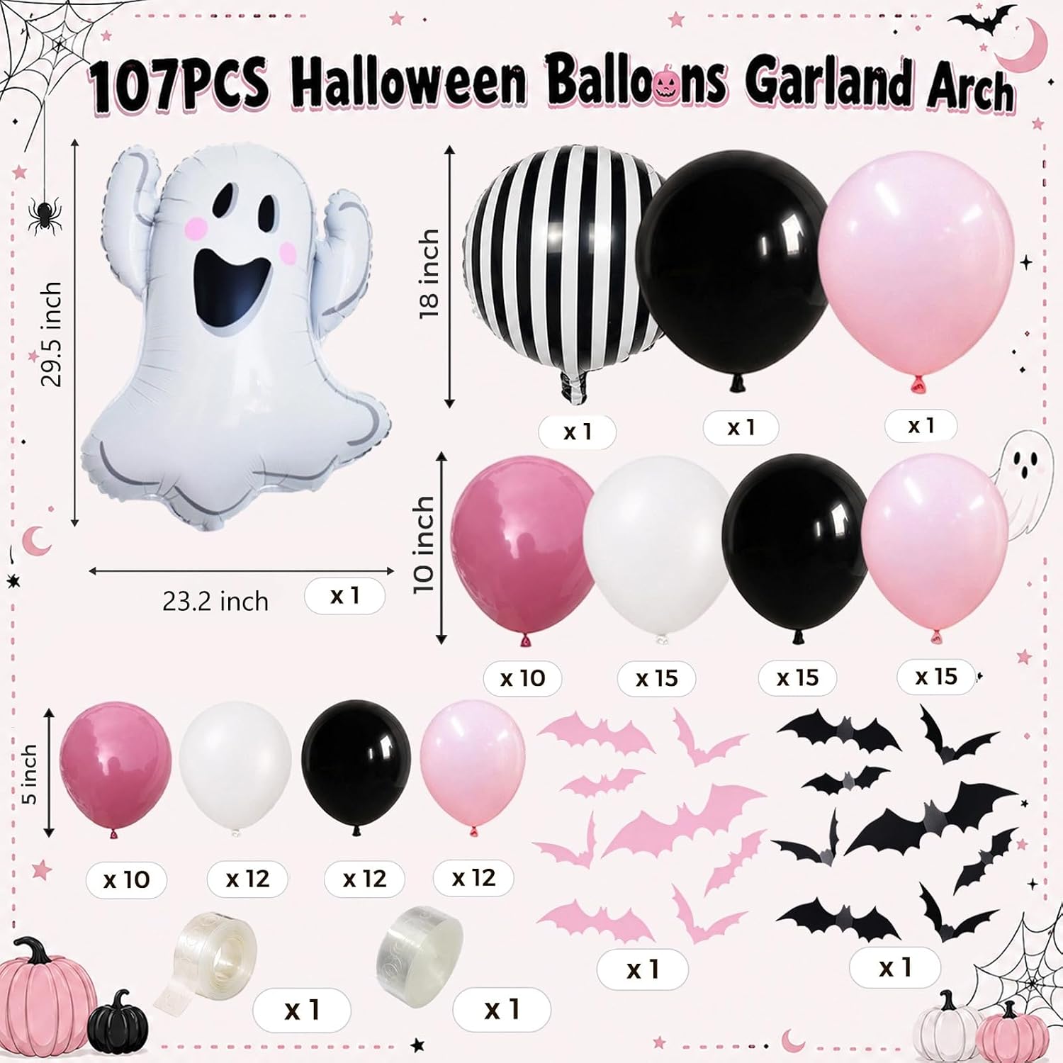 Cute Ghost Halloween Balloons  - Balloon Arch Kit review and price