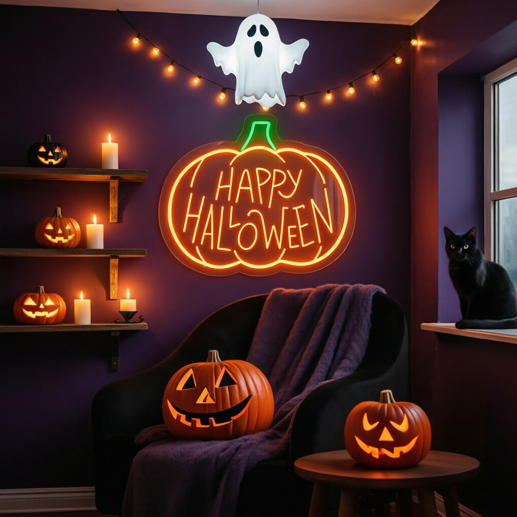 Halloween Neon Sign Custom Pum - Neon Sign Party review and price