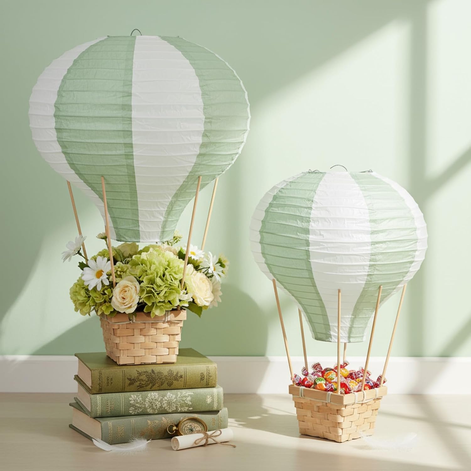 6-24PCS Sage Paper Lanterns Bi - Centerpiece Stick review and price