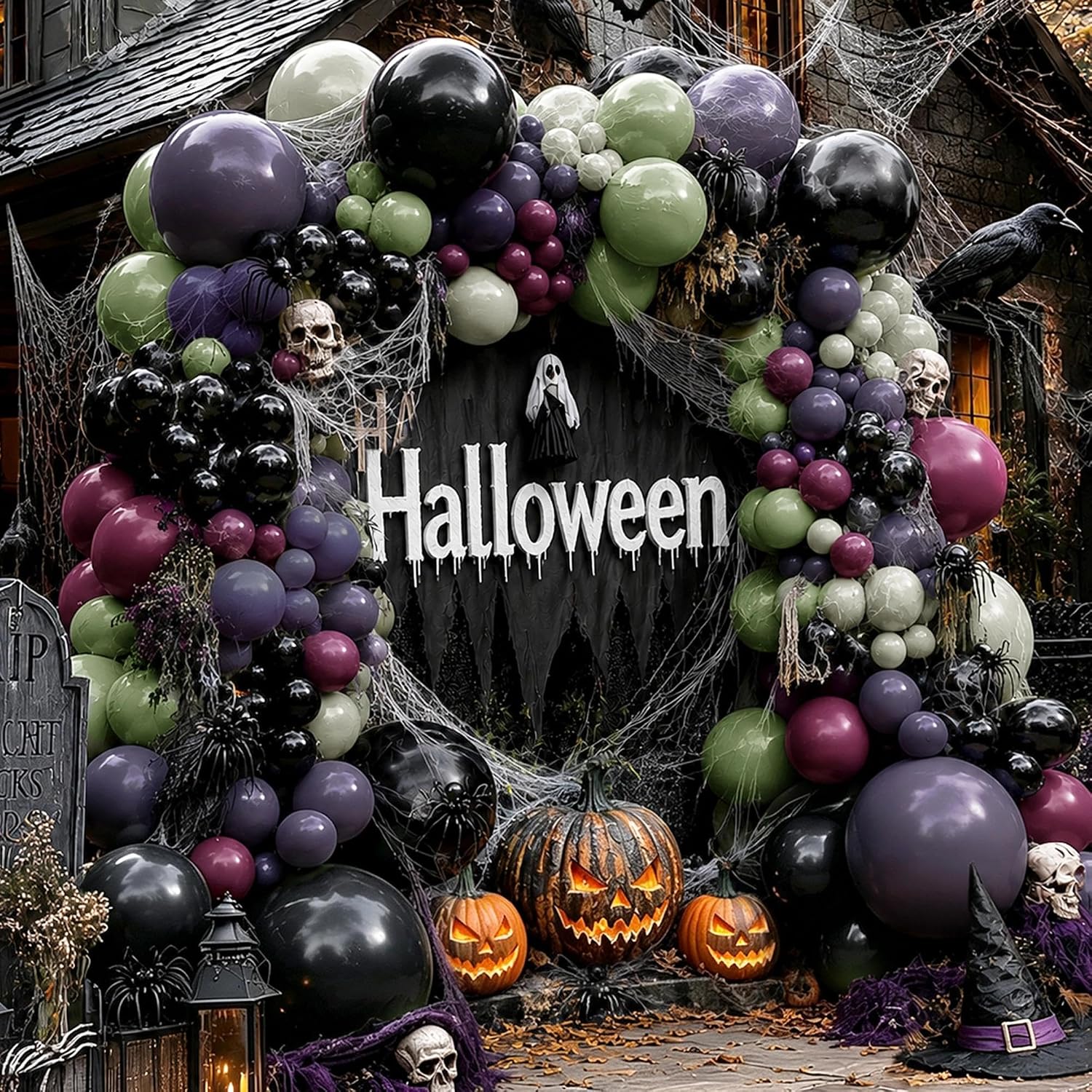 Black Purple Green Halloween S - Balloon Arch Kit review and price