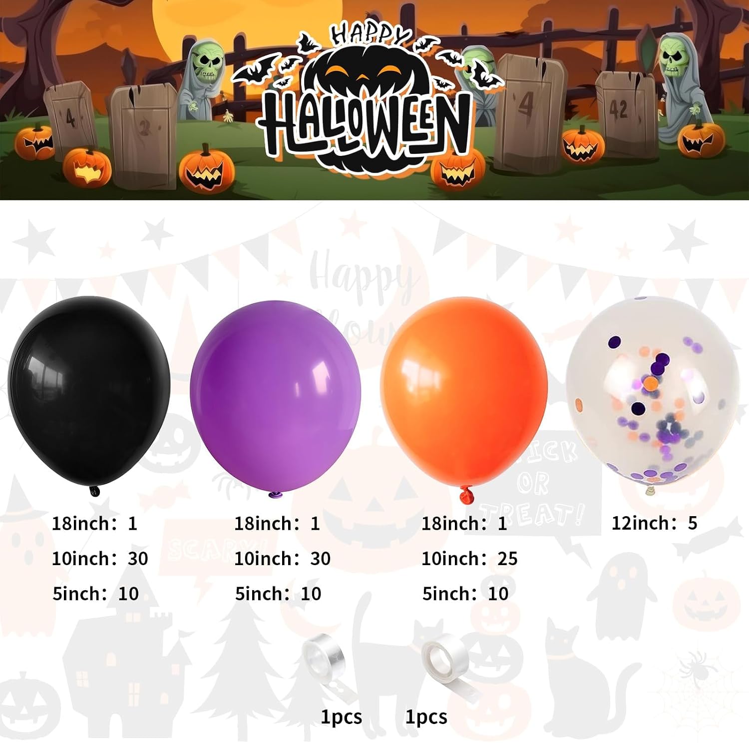 Jobkoo Halloween Balloon Arch  - Balloon Arch Kit review and price
