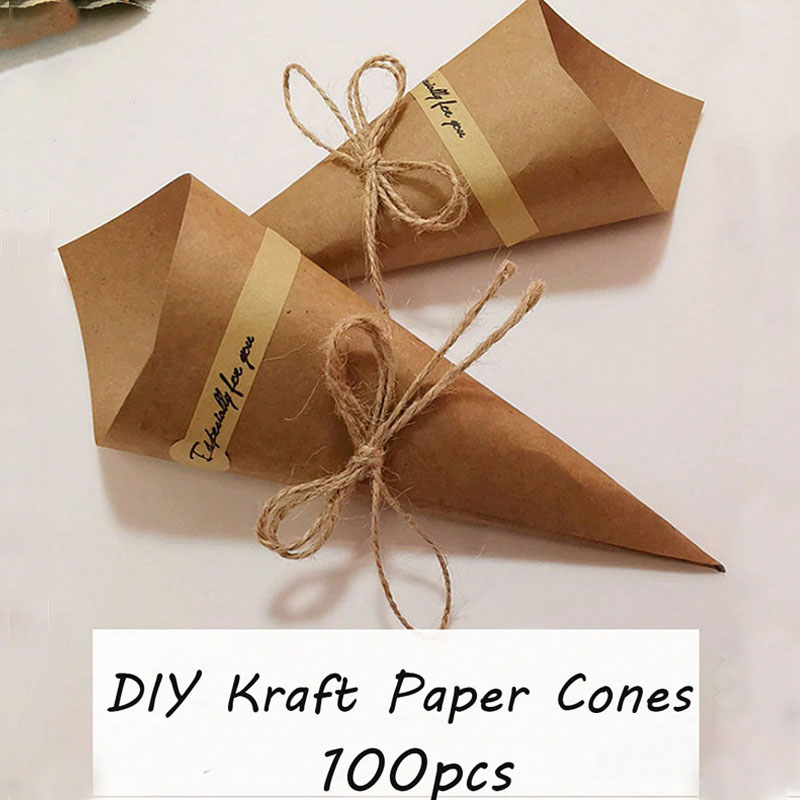 100pcs DIY Natural Kraft Paper - Cotton Candy Cone review and price